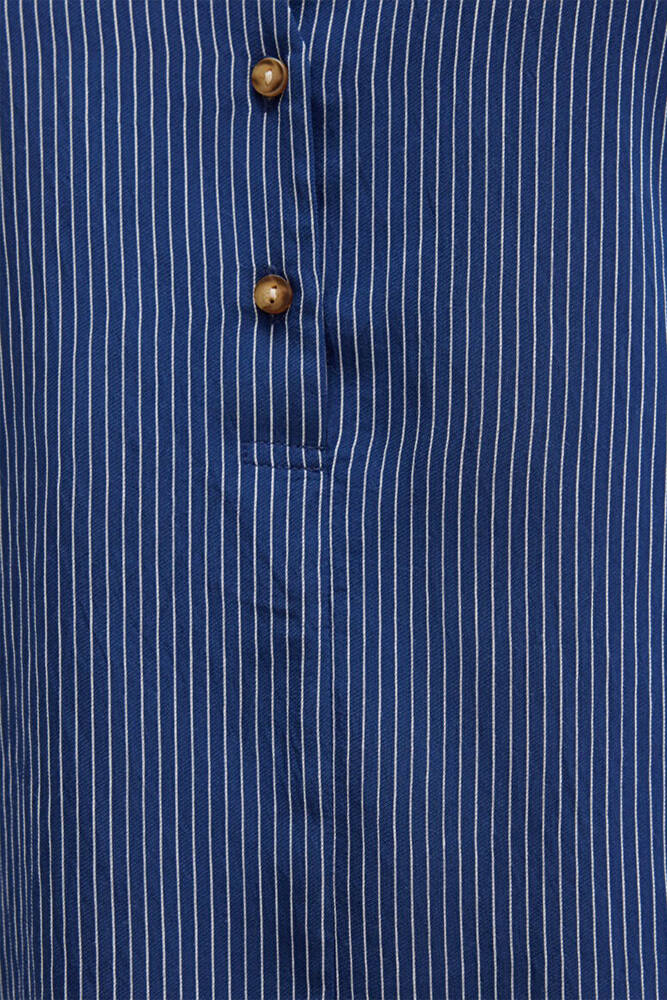 Kadın Düğme Detaylı Bluz 122400-80736 Lacivert 