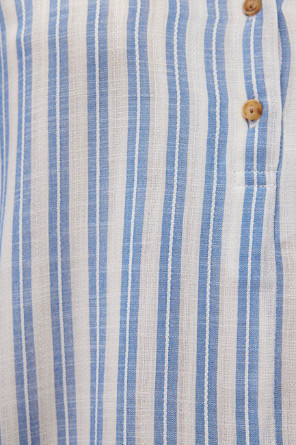 Kadın Düğme Detaylı Bluz 122400-83979 Mavi - Thumbnail