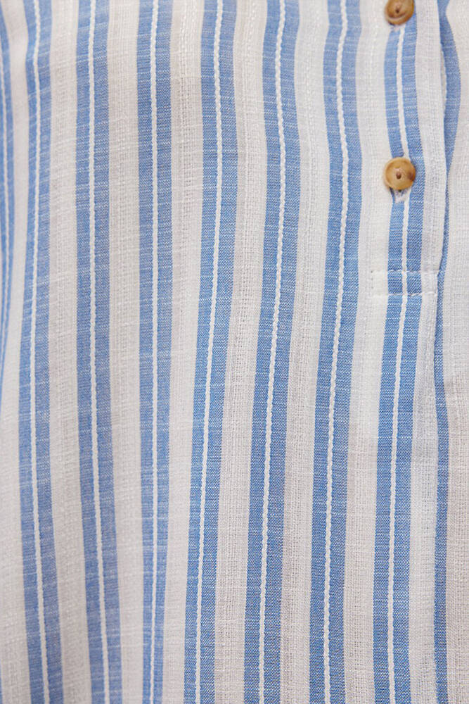 Kadın Düğme Detaylı Bluz 122400-83979 Mavi 