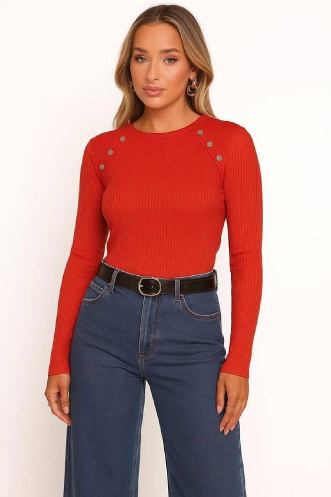 Kadın Düğme Detaylı Bluz 25K0252K1 Kırmızı 
