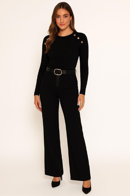 Kadın Düğme Detaylı Bluz 25K0252K1 Siyah (1)