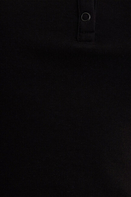 Kadın Düğme Detaylı Crop 1611639-900 Siyah - Thumbnail