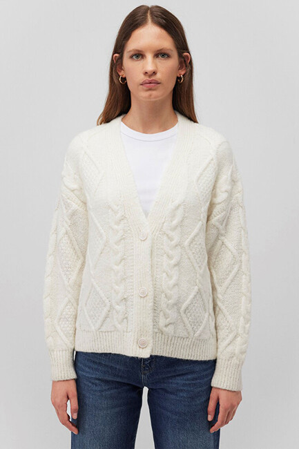 Kadın Düğmeli Kısa Hırka 1710587-70057 Beyaz (3)