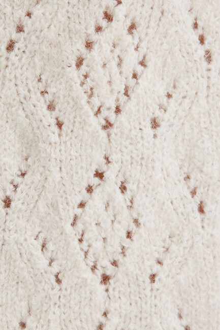 Kadın Düğmeli Kısa Hırka 1710812-70057 Ekru - Thumbnail