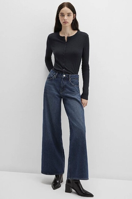 Kadın Düğmeli Modelli Penye 1613652-80022 Gri (1)