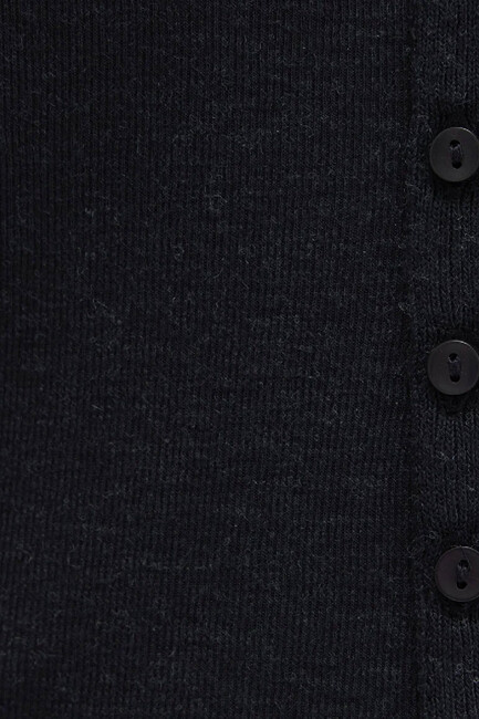 Kadın Düğmeli Modelli Penye 1613652-80022 Gri - Thumbnail