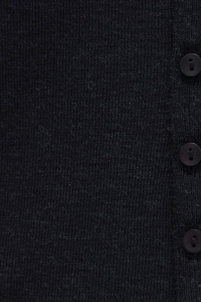 Kadın Düğmeli Modelli Penye 1613652-80022 Gri 