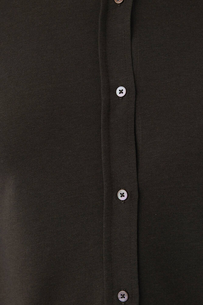 Kadın Düğmeli Polo Tişört 1614363-90707 Kahve 