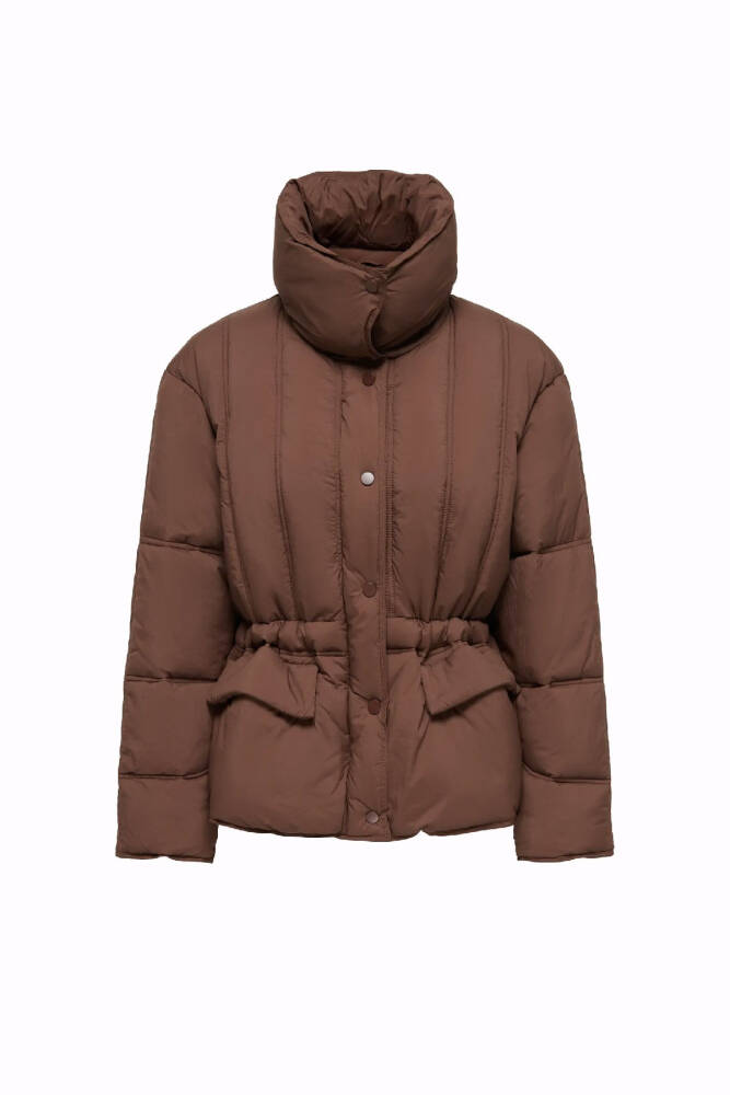 Kadın Elma Puffer Mont 15373225 Kahve - 1