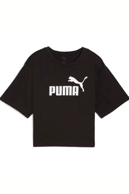 Kadın Ess Cropped No. 1 Logo Tshırt 684972-01 Siyah - Thumbnail