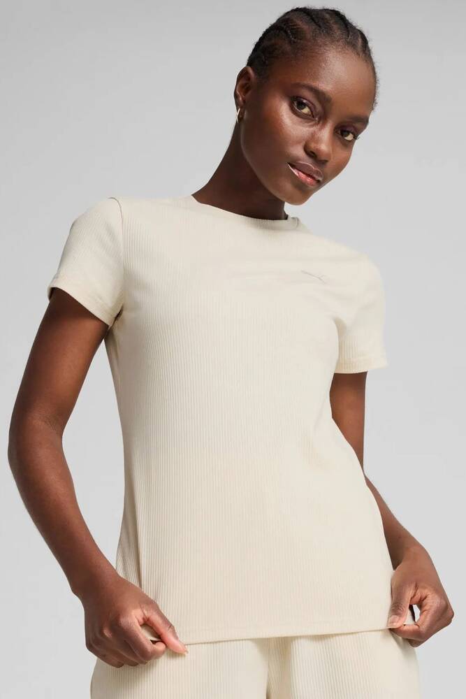 Kadın Ess Elevated Tişört 685021-87 Ekru 