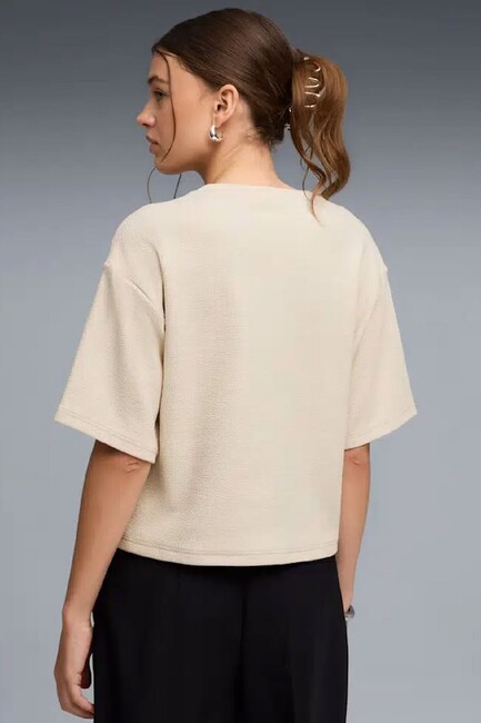 Kadın Ess Elevated Tshırt 691813-87 Ekru (2)