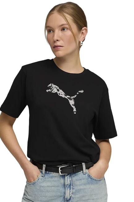 Kadın ESS Grahic Animal Tişört 691821-01 Siyah (1)