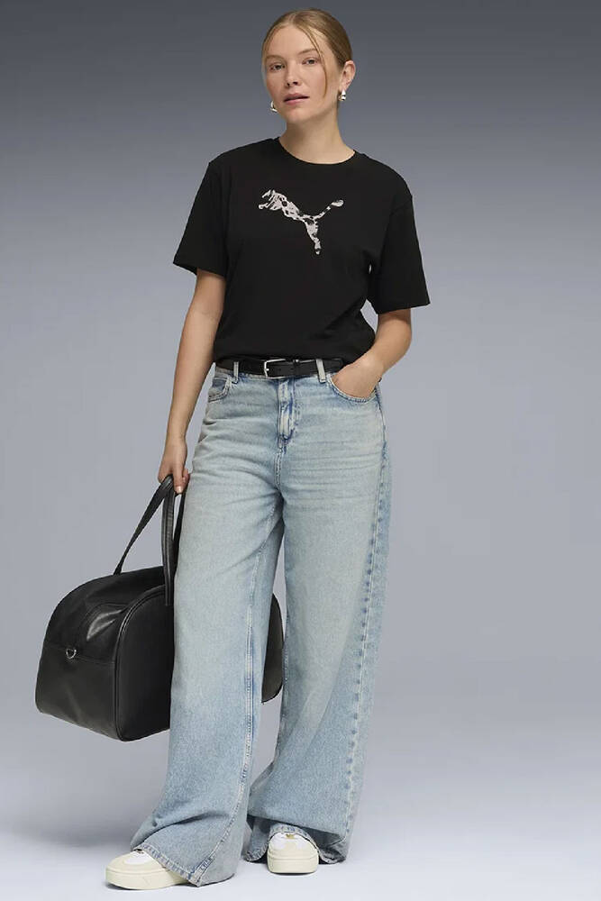 Kadın ESS Grahic Animal Tişört 691821-01 Siyah 