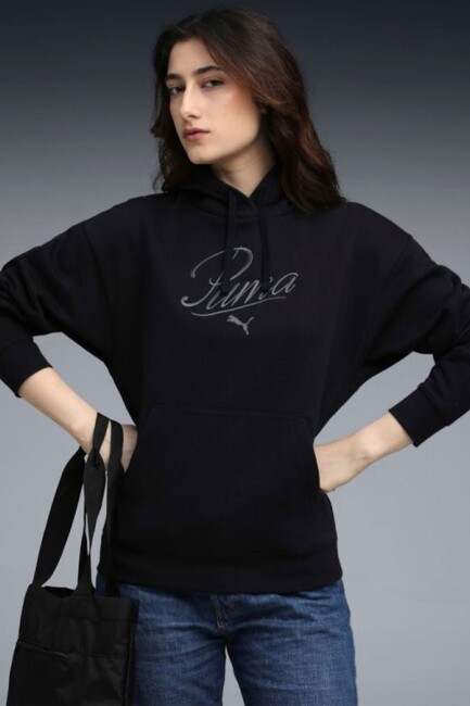 Kadın ESS SCRIPT Sweat 688072-01 Siyah