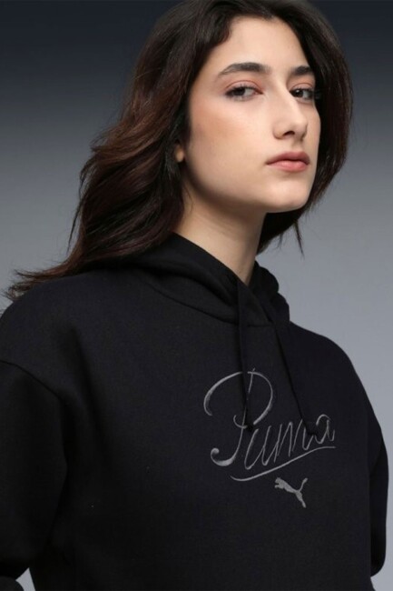 Kadın ESS SCRIPT Sweat 688072-01 Siyah (1)