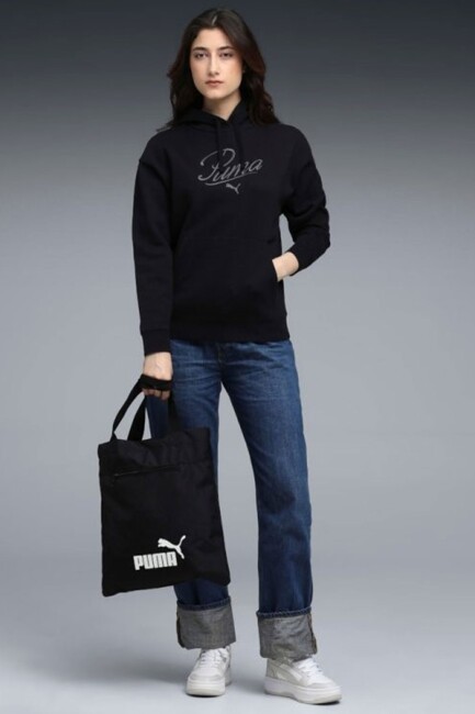 Kadın ESS SCRIPT Sweat 688072-01 Siyah (2)