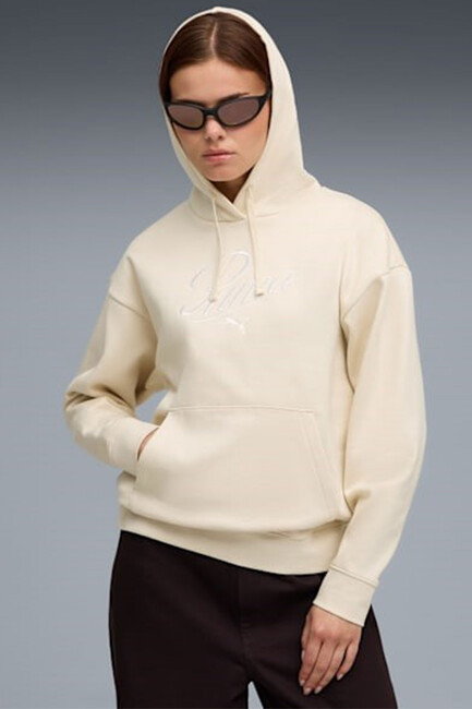 Kadın ESS SCRIPT Sweat 688072-87 Ekru (1)