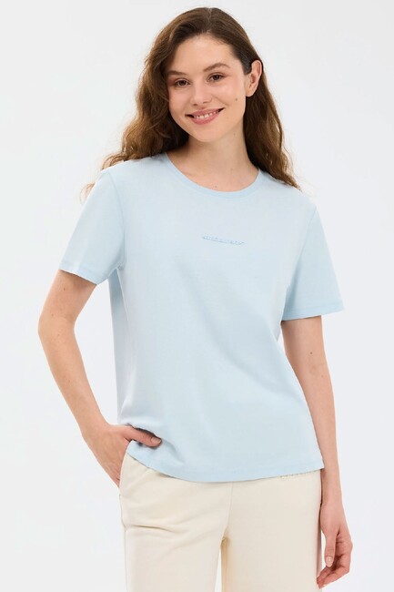 Kadın Essential Crewneck Tişört S2510029-0721 Mavi (2)