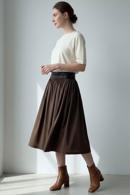 Kadın Etek 1901594 Kahve (2)