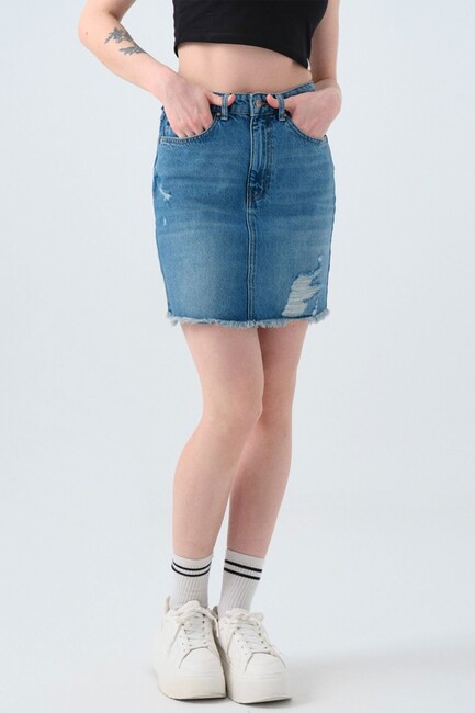 Kadın Etek LF2039813 Mavi (2)