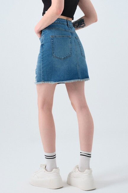 Kadın Etek LF2039813 Mavi - Thumbnail