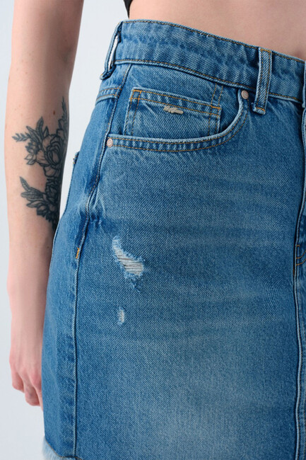 Kadın Etek LF2039813 Mavi - Thumbnail