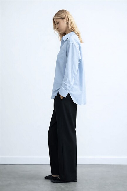 Kadın Etek Ucu Püsküllü Gömlek 26Y0390K1 Mavi (3)