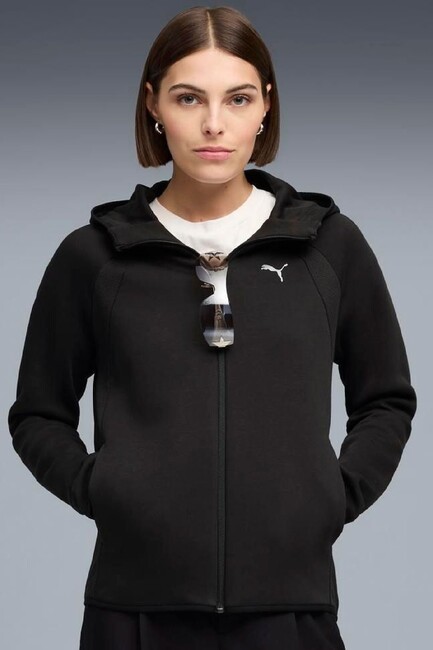 Kadın Evostrıpe Full-Zip Hoodie Sweat 691898-01 Siyah - Thumbnail