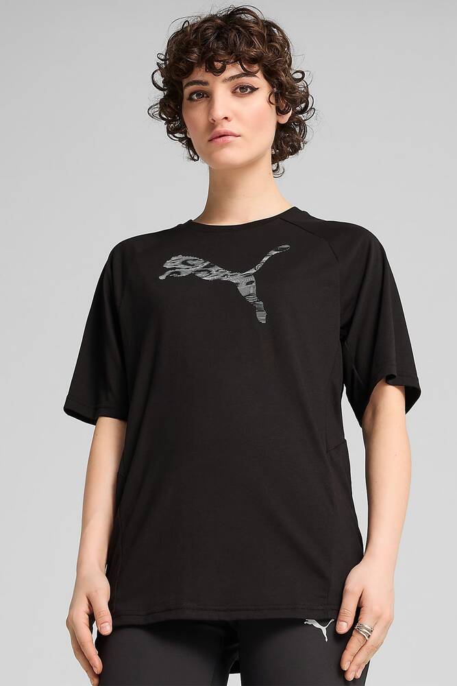 Kadın Evostrıpe Relaxed Tişört 685048-01 Siyah 