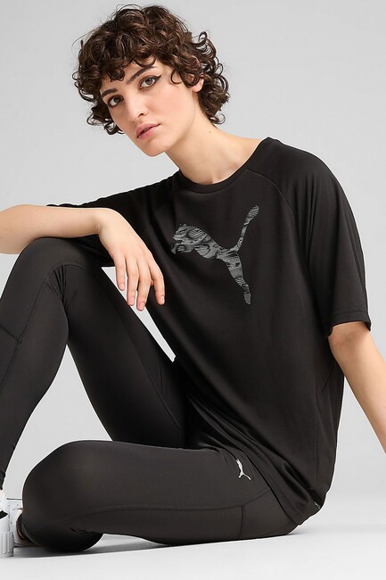 Kadın Evostrıpe Relaxed Tişört 685048-01 Siyah (3)