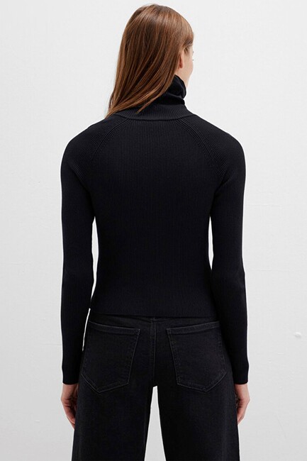 Kadın Fermuar Detaylı Triko 1710790-900 Siyah - Thumbnail