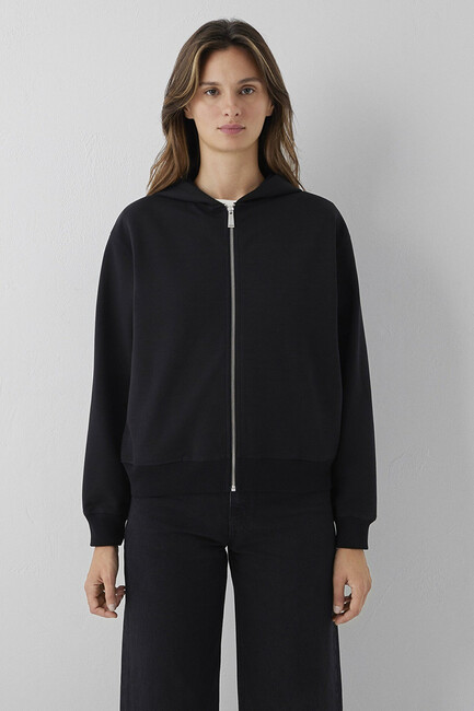 Kadın Fermuarlı Basic Sweat 1S10569-900 Siyah (3)