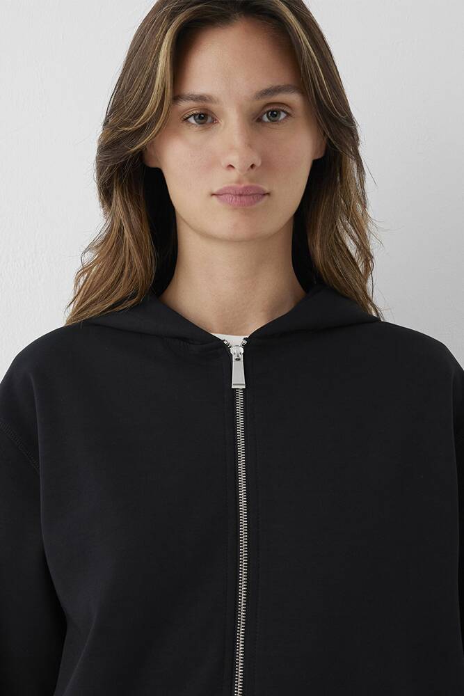 Kadın Fermuarlı Basic Sweat 1S10569-900 Siyah 