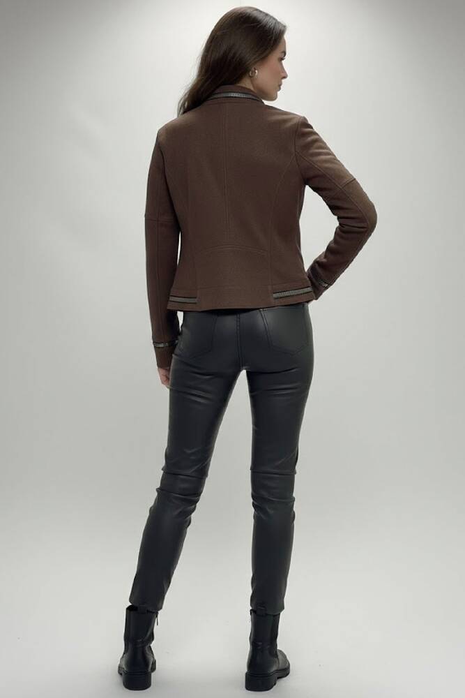 Kadın Fermuarlı Ceket 19090456 Kahve 