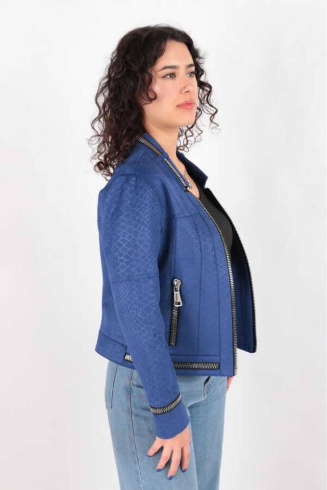 Kadın Fermuarlı Ceket 19090456 Mavi 