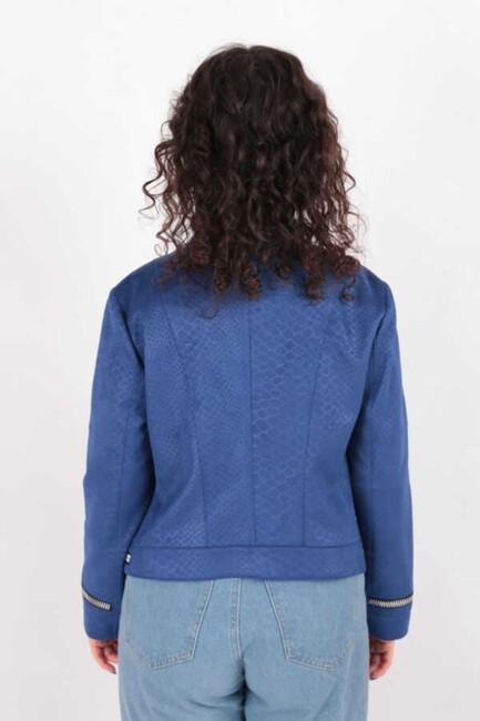 Kadın Fermuarlı Ceket 19090456 Mavi - Thumbnail