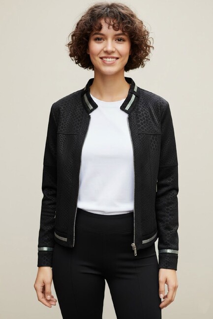 Kadın Fermuarlı Ceket 19090456 Siyah (1)