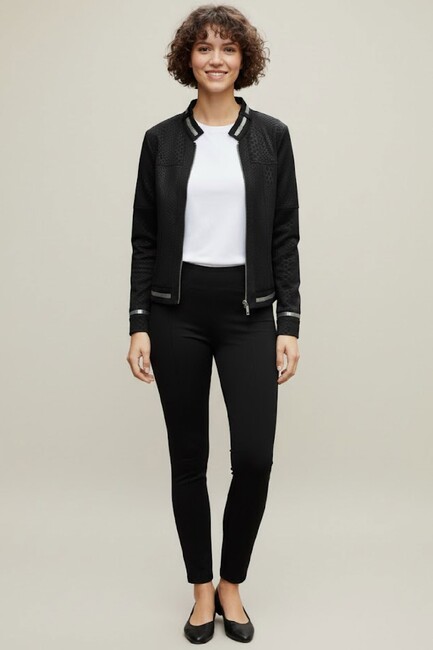 Kadın Fermuarlı Ceket 19090456 Siyah (2)