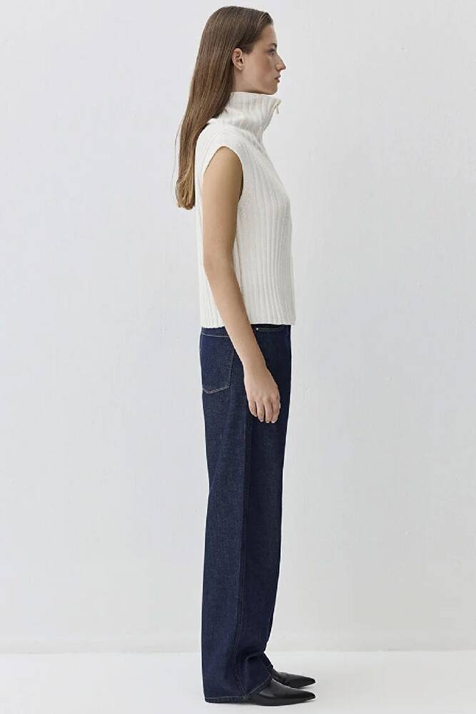 Kadın Fermuarlı Kolsuz Kazak 1710827-70057 Ekru 