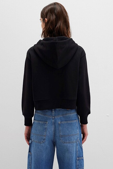 Kadın Fermuarlı Sweat 1S10388-900 Siyah - Thumbnail