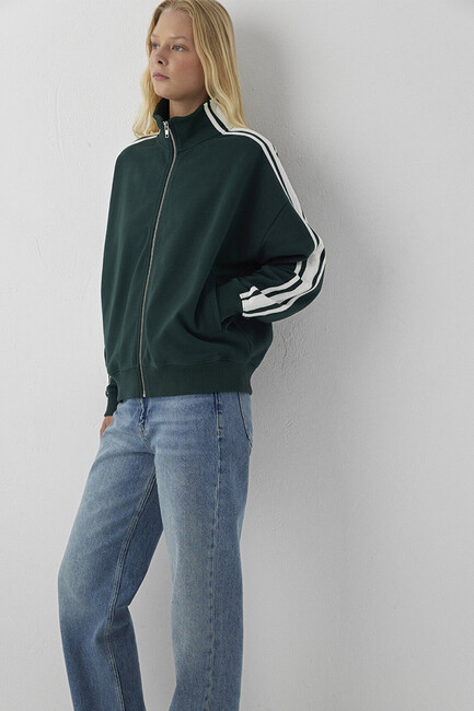 Kadın Fermuarlı Sweat 1S10560-71538 Yeşil (1)