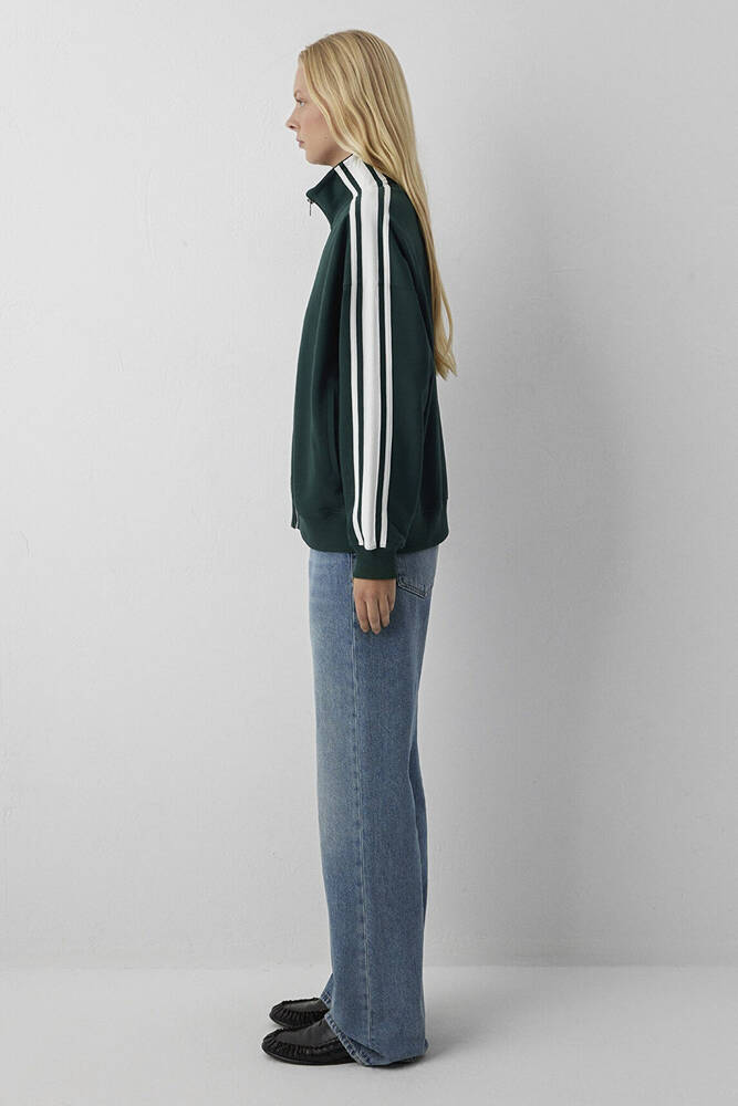 Kadın Fermuarlı Sweat 1S10560-71538 Yeşil - 4