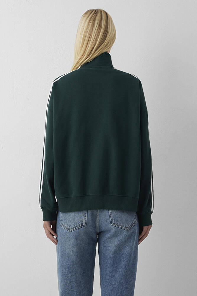 Kadın Fermuarlı Sweat 1S10560-71538 Yeşil - 5