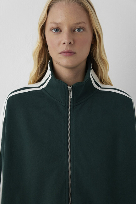 Kadın Fermuarlı Sweat 1S10560-71538 Yeşil - 6
