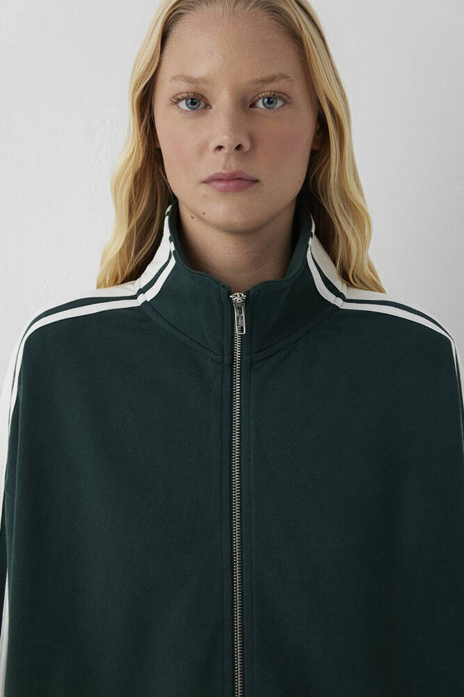 Kadın Fermuarlı Sweat 1S10560-71538 Yeşil - 6