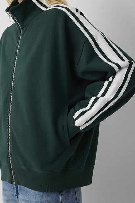Kadın Fermuarlı Sweat 1S10560-71538 Yeşil - 7