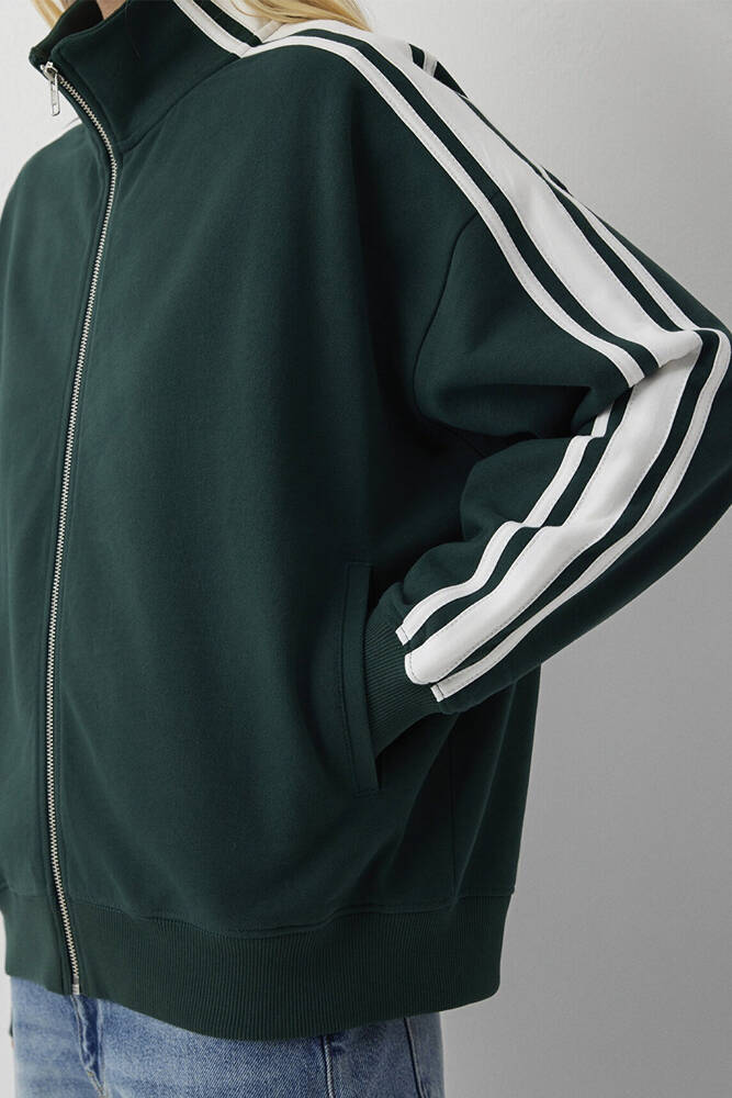 Kadın Fermuarlı Sweat 1S10560-71538 Yeşil - 7