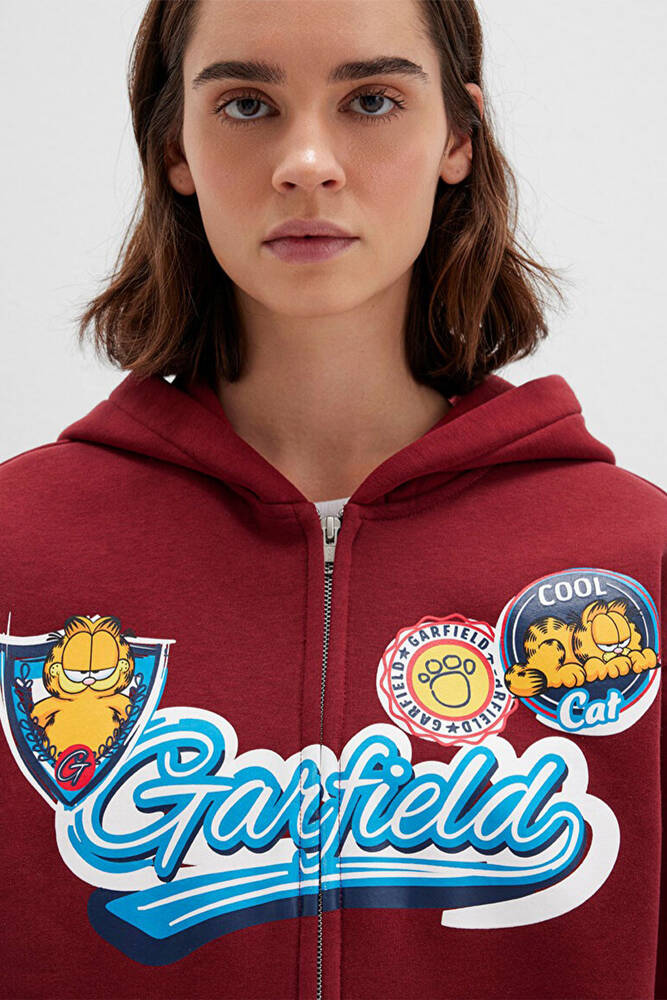 Kadın Garfıeld Baskılı Sweat 1S10469-85493 Bordo 