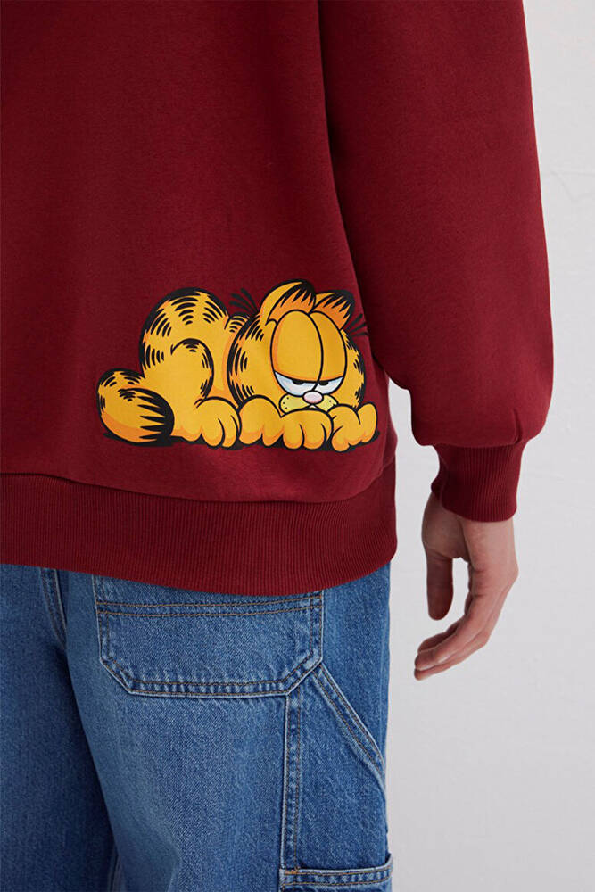 Kadın Garfıeld Baskılı Sweat 1S10469-85493 Bordo 